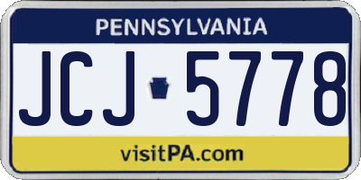 PA license plate JCJ5778