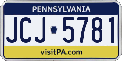 PA license plate JCJ5781