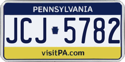 PA license plate JCJ5782