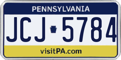 PA license plate JCJ5784