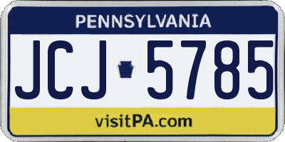 PA license plate JCJ5785