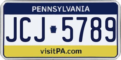 PA license plate JCJ5789