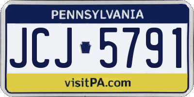 PA license plate JCJ5791