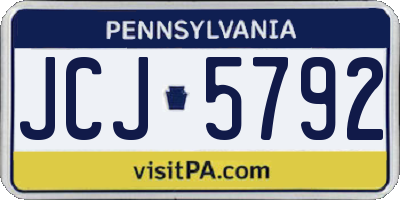 PA license plate JCJ5792