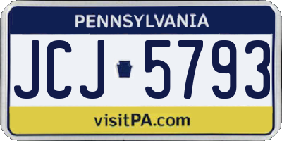 PA license plate JCJ5793