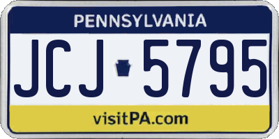 PA license plate JCJ5795