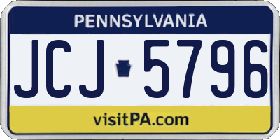 PA license plate JCJ5796