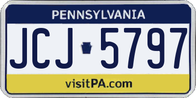 PA license plate JCJ5797