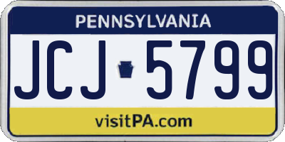 PA license plate JCJ5799