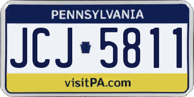 PA license plate JCJ5811