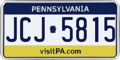 PA license plate JCJ5815