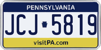 PA license plate JCJ5819