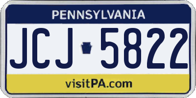 PA license plate JCJ5822