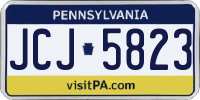 PA license plate JCJ5823