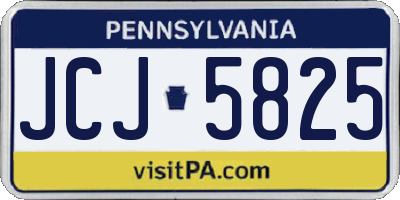 PA license plate JCJ5825