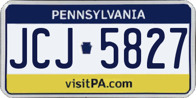 PA license plate JCJ5827