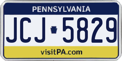 PA license plate JCJ5829