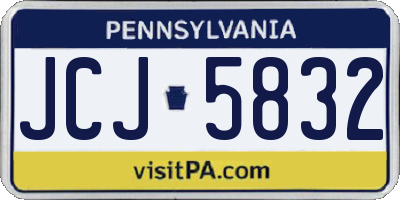 PA license plate JCJ5832
