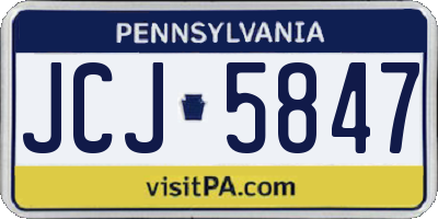 PA license plate JCJ5847