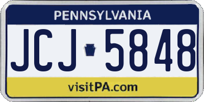 PA license plate JCJ5848