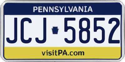 PA license plate JCJ5852