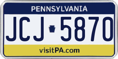 PA license plate JCJ5870