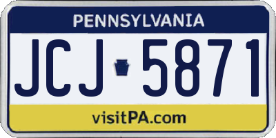 PA license plate JCJ5871