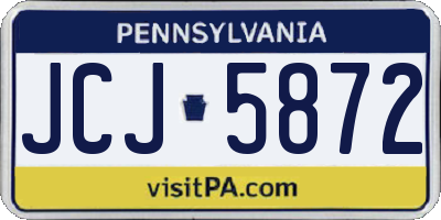 PA license plate JCJ5872