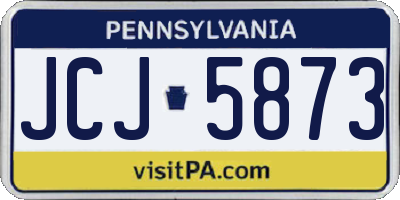 PA license plate JCJ5873