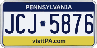 PA license plate JCJ5876