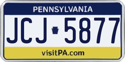 PA license plate JCJ5877