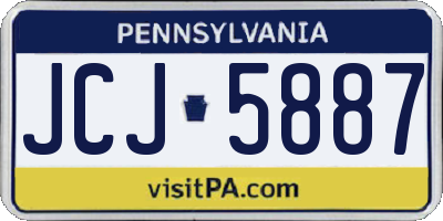 PA license plate JCJ5887
