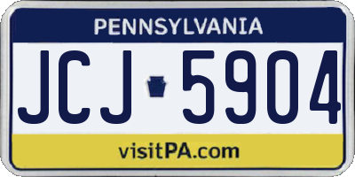 PA license plate JCJ5904