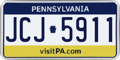 PA license plate JCJ5911