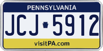 PA license plate JCJ5912