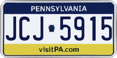 PA license plate JCJ5915