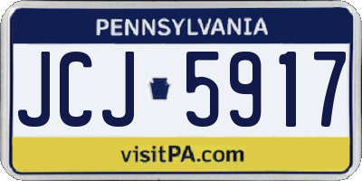 PA license plate JCJ5917