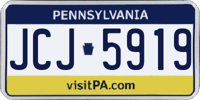 PA license plate JCJ5919