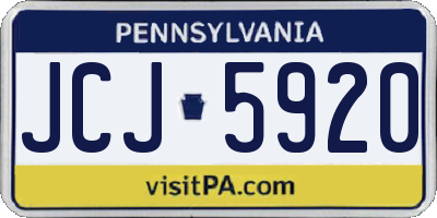 PA license plate JCJ5920