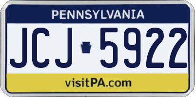 PA license plate JCJ5922