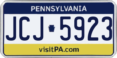 PA license plate JCJ5923
