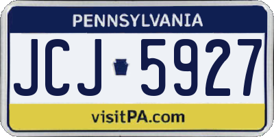 PA license plate JCJ5927