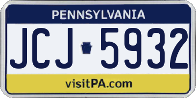 PA license plate JCJ5932