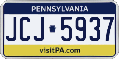 PA license plate JCJ5937