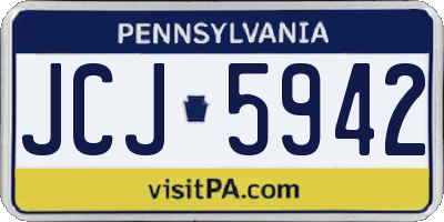 PA license plate JCJ5942