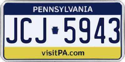 PA license plate JCJ5943