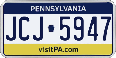 PA license plate JCJ5947
