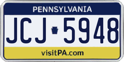 PA license plate JCJ5948