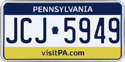 PA license plate JCJ5949