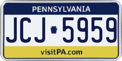 PA license plate JCJ5959